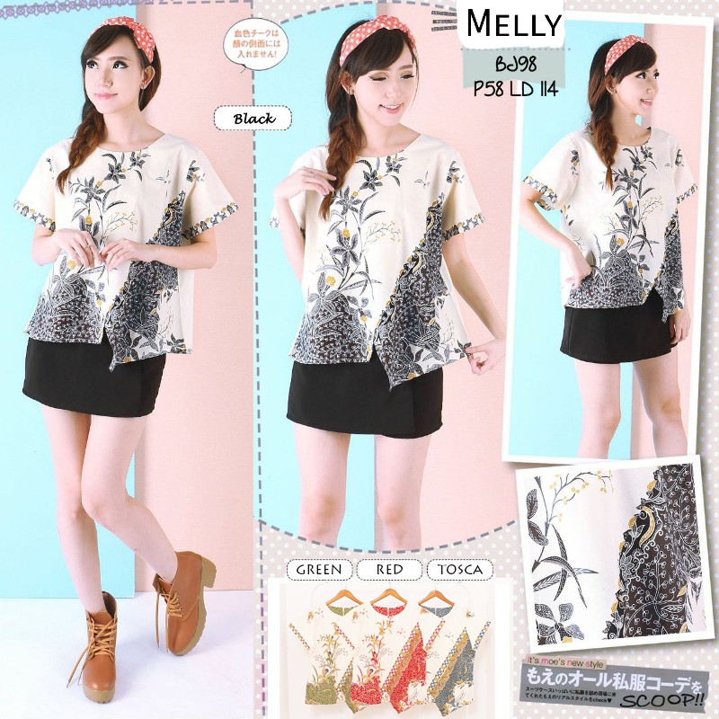 MELLY TOP JUMBO - Atasan Batik Blouse Batik Modern Wanita Cheongsam Premium HQ