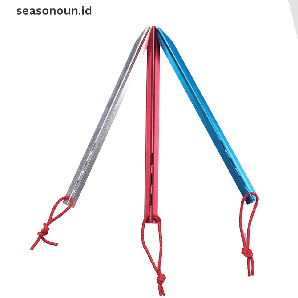 (seasonoun) 8pcs Pasak Tenda Bahan Aluminum Alloy Ukuran 18cm Untuk Camping / Outdoor