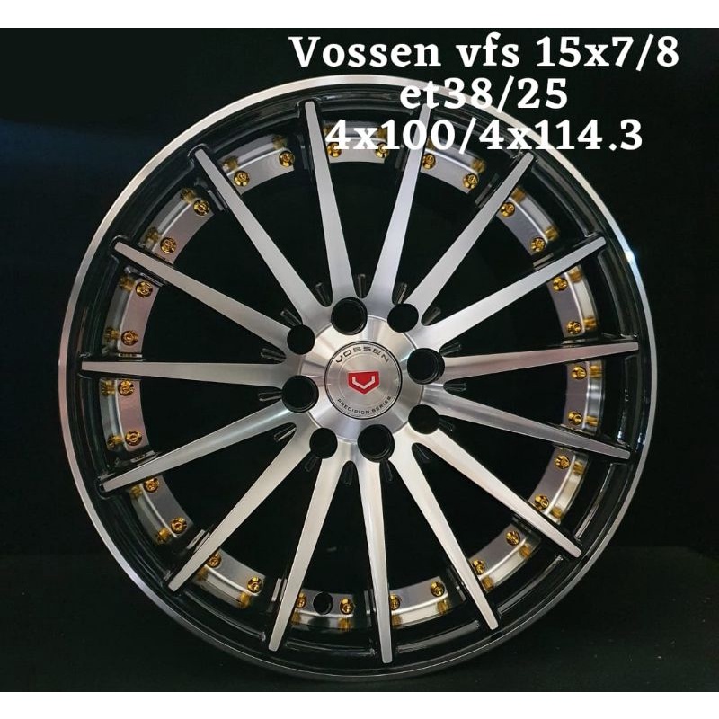 velg vossen vfs r15 polish hitam merah velg racing mobil vossen vfs ring 15