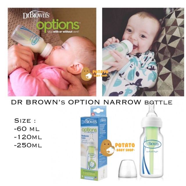 Dr Brown's 60ml / 120ml / 250ml PP Option Narrow Bottle