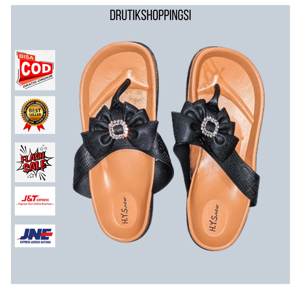 sandal wanita H.Y.S sandal jepit wanita import sendal karet wanita import