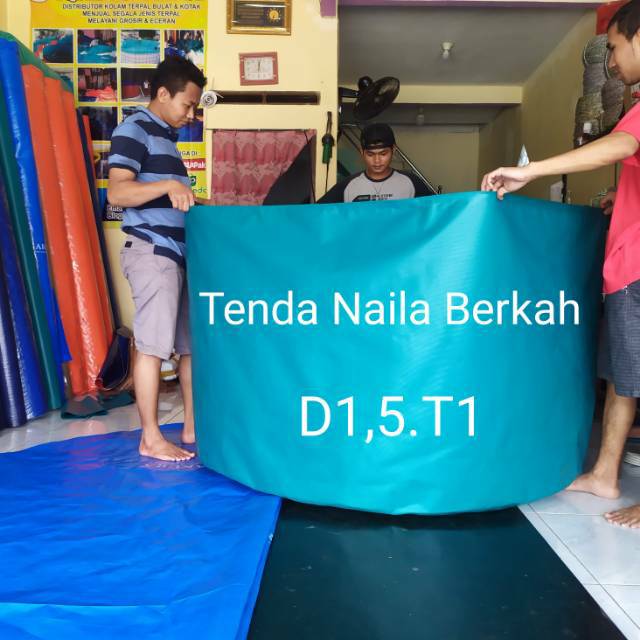 Kolam terpal bulat diameter D1,5.T1 bahan orchid