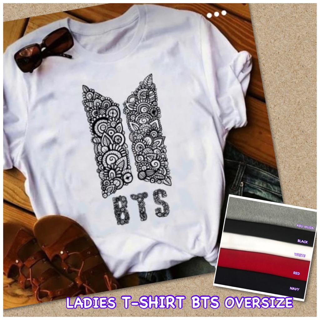 BAJU KAOS BTS LOGO MOTIF OVERSIZE