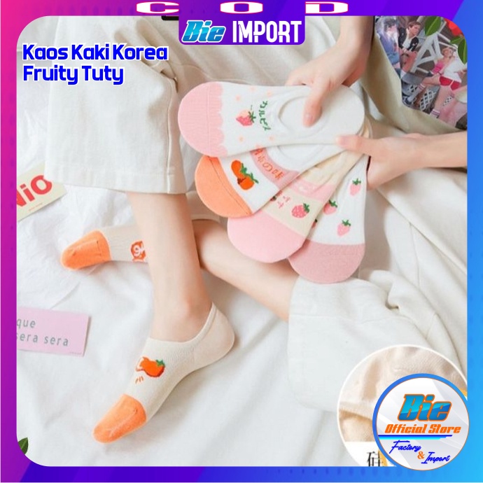 Kaos Kaki Korea Wanita Motif Buah Impor Best Seller