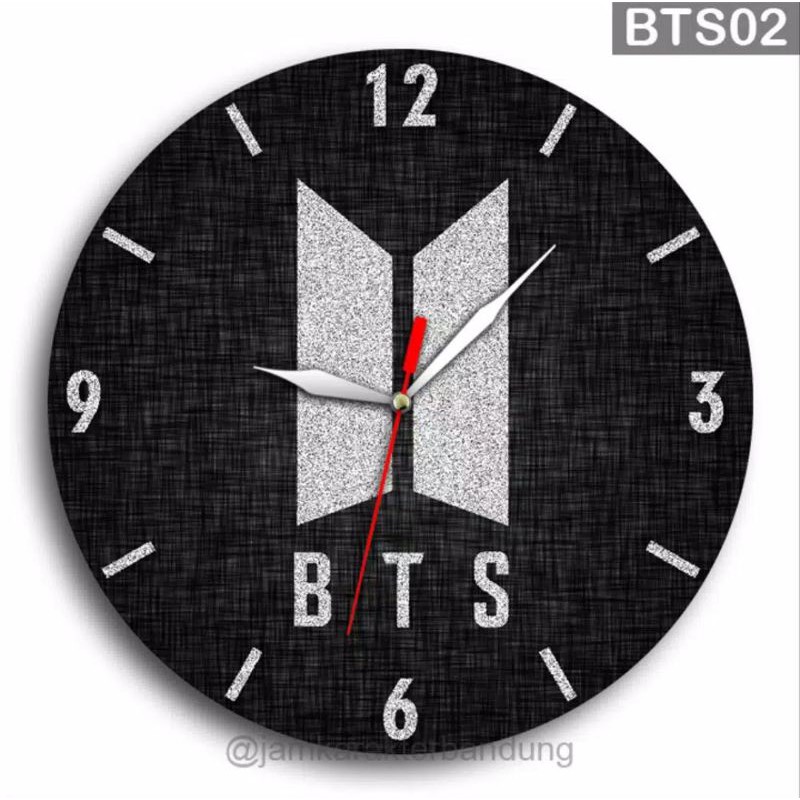BTS Jam Dinding dengan logo BTS KPOP