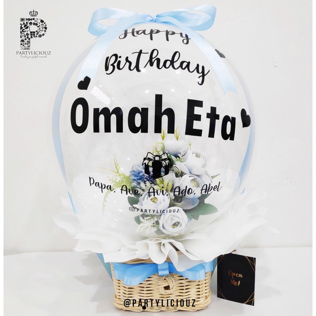 FLOWER INSIDE BALLOON-BUKET BALON / HOT AIR BALLOON BOUQUET GIFT KADO ULANGTAHUN WISUDA