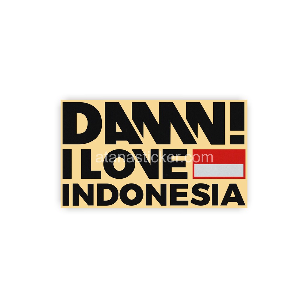 Sticker Cutting Logotype Damn! I Love Indonesia 10x6cm