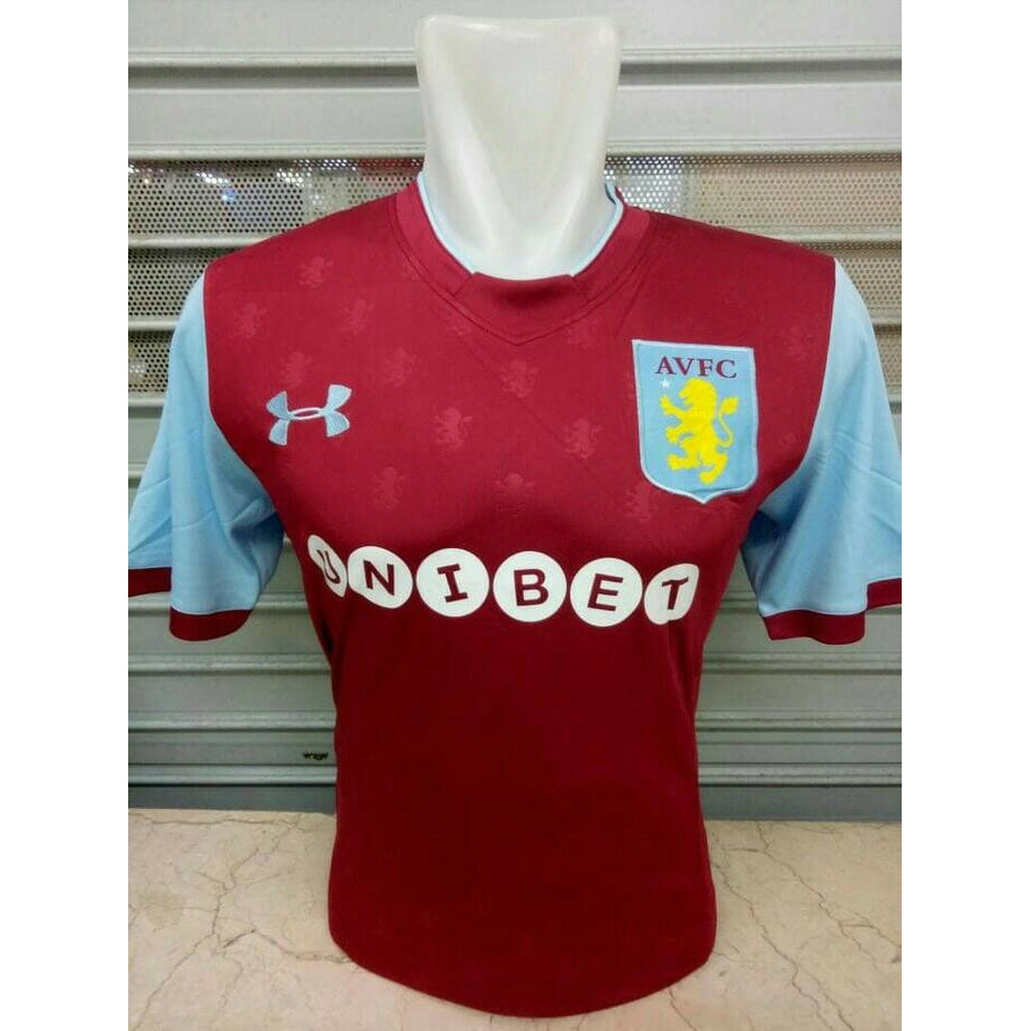 Harga Murah   JERSEY BOLA ASTON VILLA HOME OFFICIAL 17/18 GRADE ORI  Happy Shoping