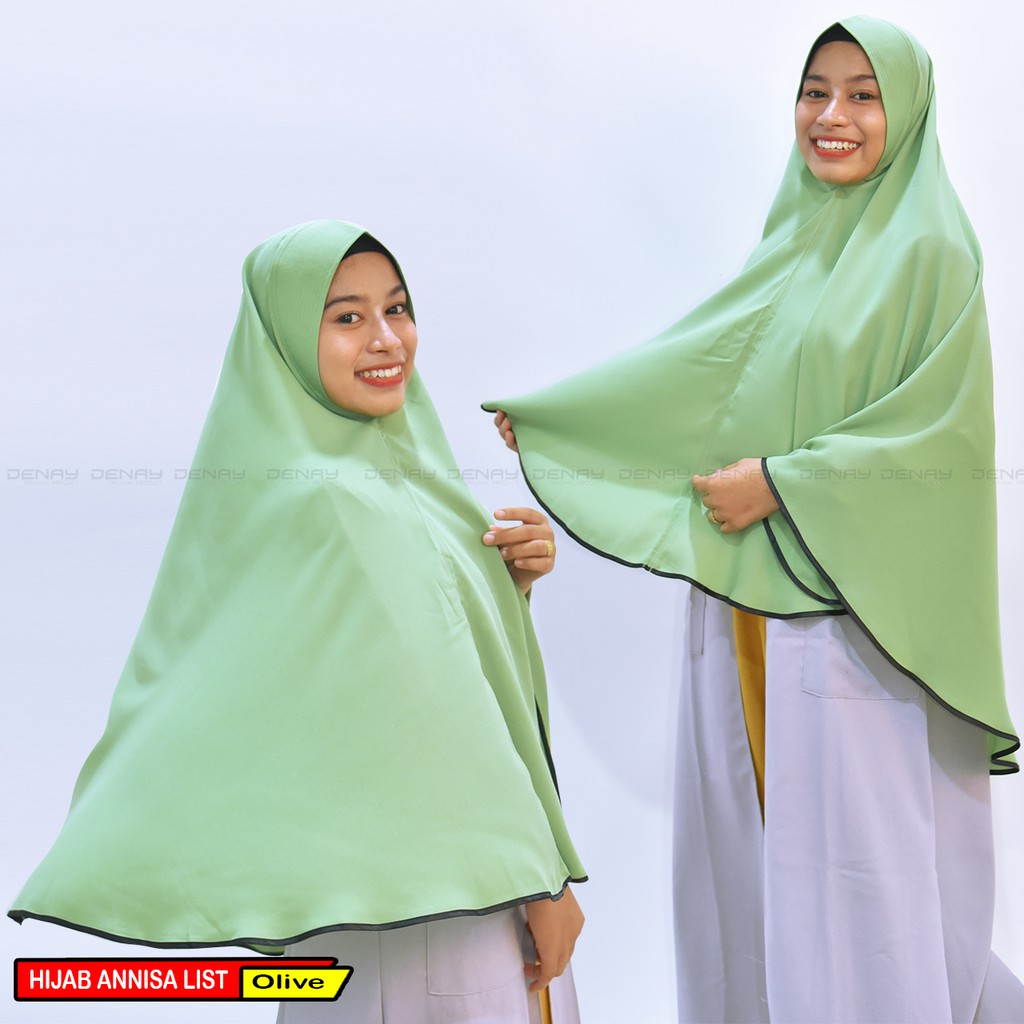 TOKODENAY - Kerudung Hijab muslimah Syar'i wolly crape premium mode syiria ANNISA LIST