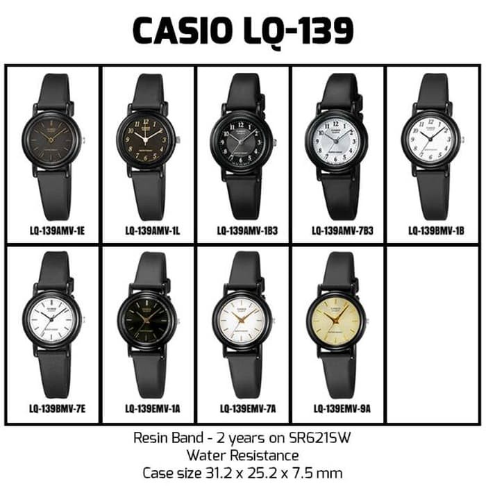 Casio Analog Jam Tangan Wanita Karet LQ-139 Original