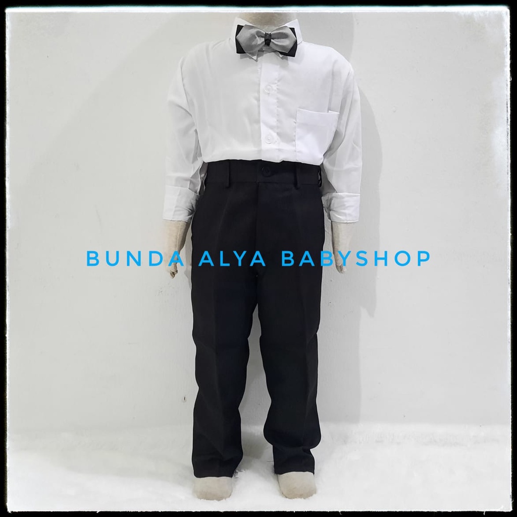 Set Tuxedo Jas Anak Premium HITAM 8in1 Usia 1 2 Tahun Kerah Satin - Setelan Pesta Tuxedo LENGKAP