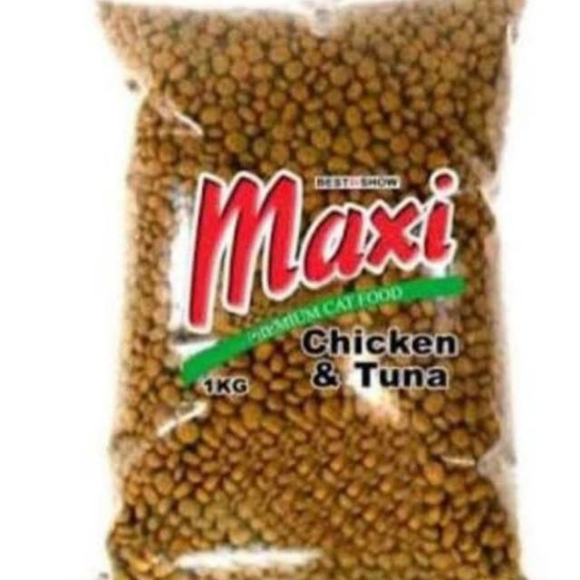Makanan kucing MAXI cat repack 1 kg rasa tuna  ayam
