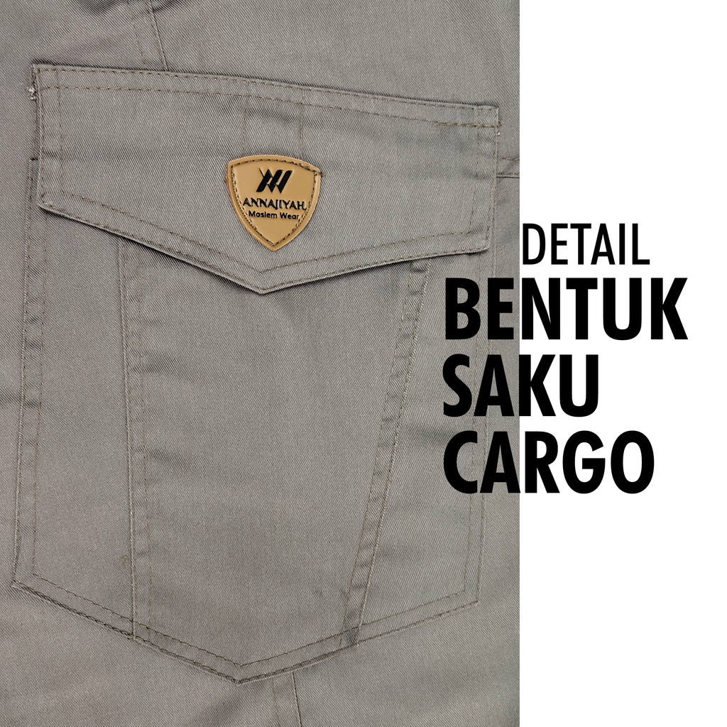 Celana Sirwal Jogger Cargo Laa Isbal untuk Ikhwan Model Outdoor