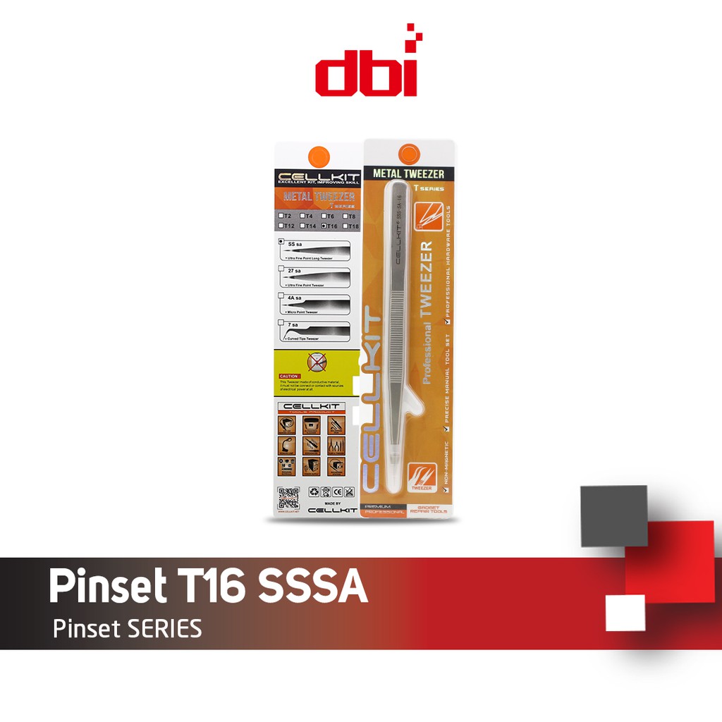 Pinset Lurus Stainless Steel CELLKIT T16 SSSA