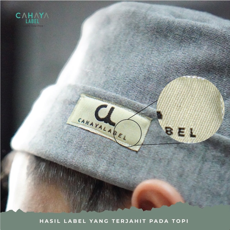 (1.200pcs) 𝐑𝐩𝟑𝟑𝟑/𝐩𝐜𝐬 Custom Label Baju Hijab Rajut Woven 6 Warna (FREE HOTCUT) PAKET Murah