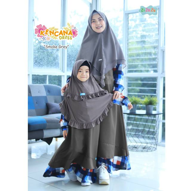 Gamis couple ibu anak kencana dress zizazu