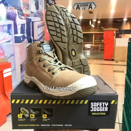 Sepatu Safety Pria Ujung Merk Safety Jogger DESERT Cream - Safety Shoes Jogger Original