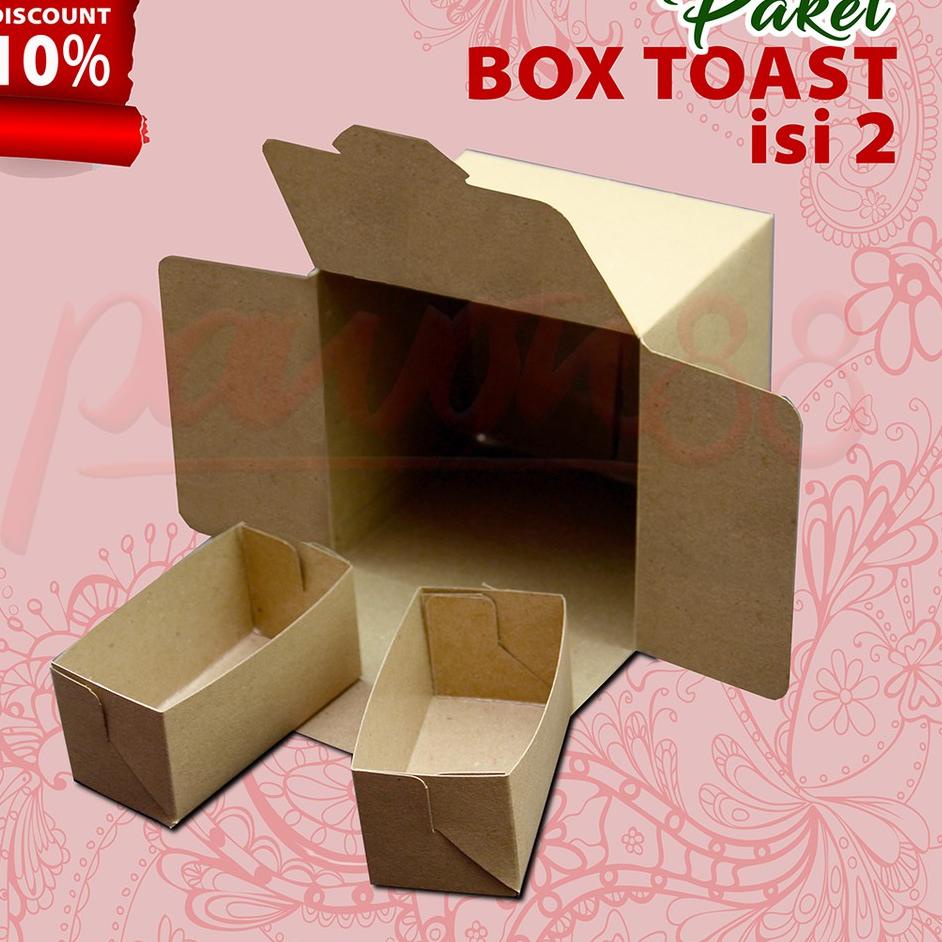 

S118-31 Paket Box Toast Isi 2 (1pc) + Box Roti Bakar Kecil (2pcs) | KRAFT COKLAT - ( 25 SET ) ,,
