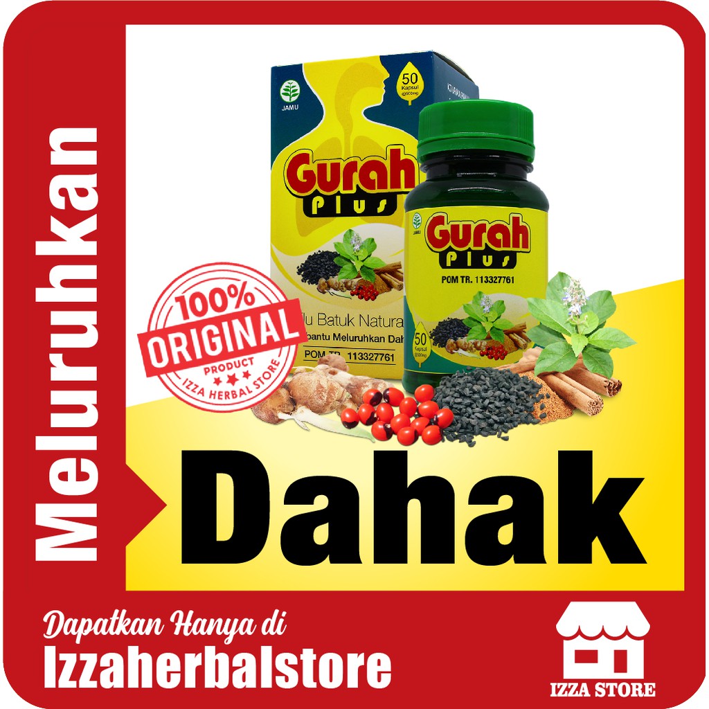 GURAH PLUS Kapsul Ekstra Herbal Pernapasan Gurah Batuk Berdahak Dahak Lancar ORIGINAL ASLI BPOM