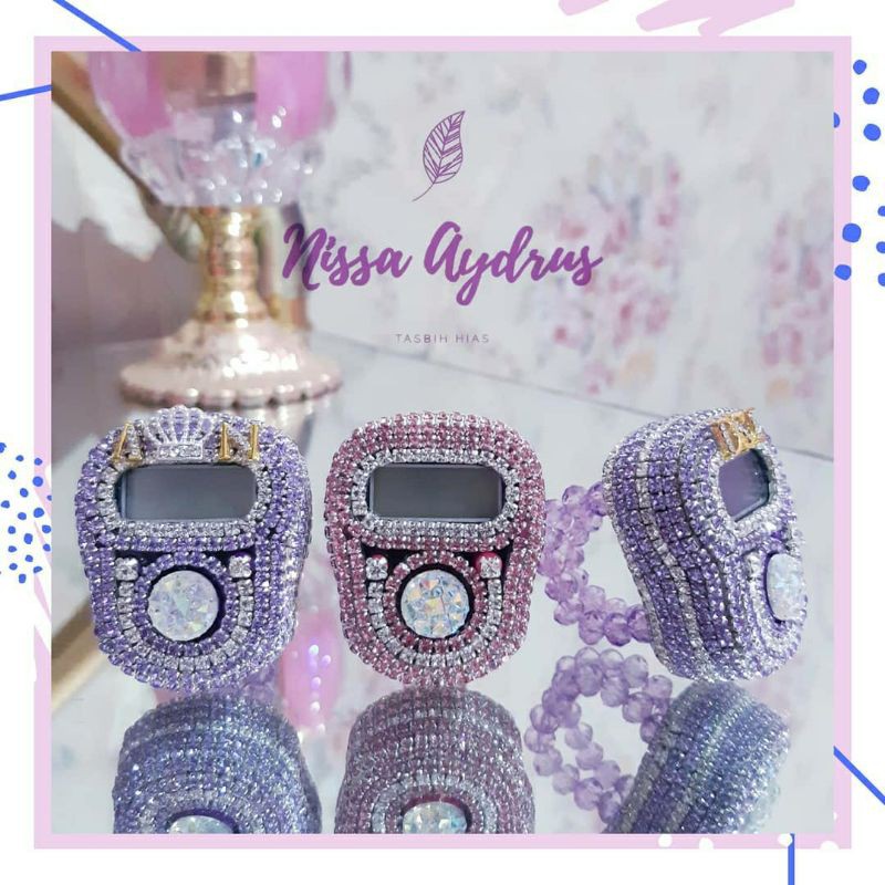 Nisa Aydrus - Best Seller Tasbih Digital Cantik Premium Swarovski LED Custom Nama TN17