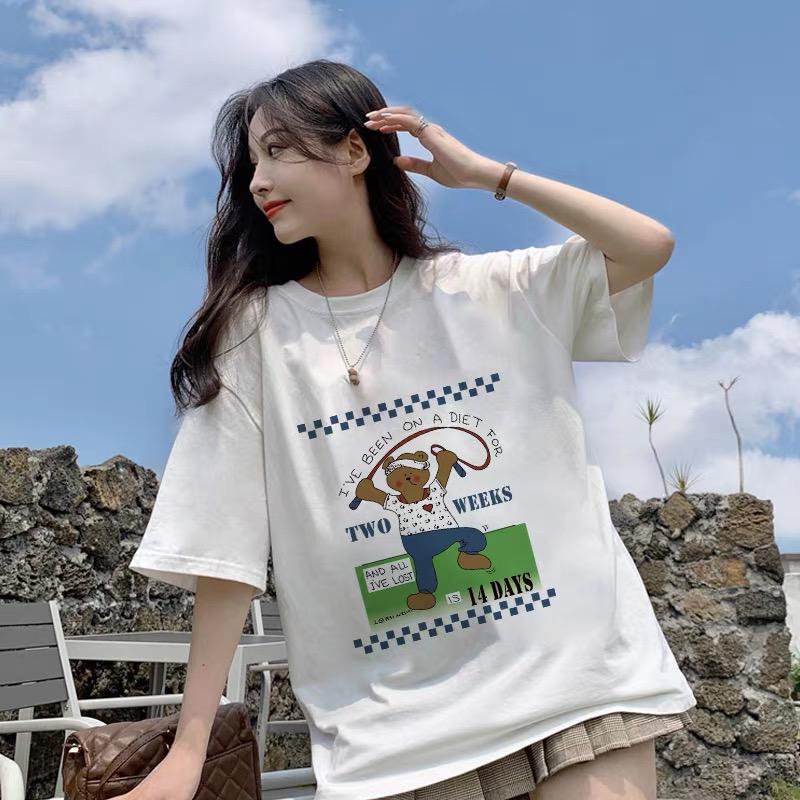 Overtee Diet Bear // Tshirt Oversize Wanita Lengan Pendek - 100% Import