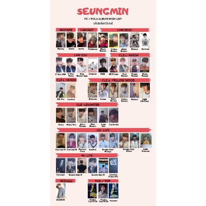 Photocard Seungmin IMN IMY Miroh Yellow wood go live in life pola d9 lentipol beyond