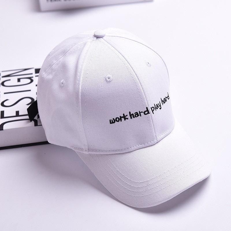 Topi Baseball Bordir Work Hard Play Hard