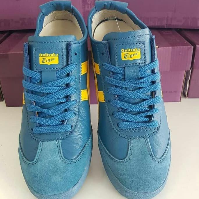 BERKUALITAS SEPATU PRIA ONITSUKA TIGER JAPAN BIRU YELLOW PREMIUM ORIGINAL MURAH KEKINIAN