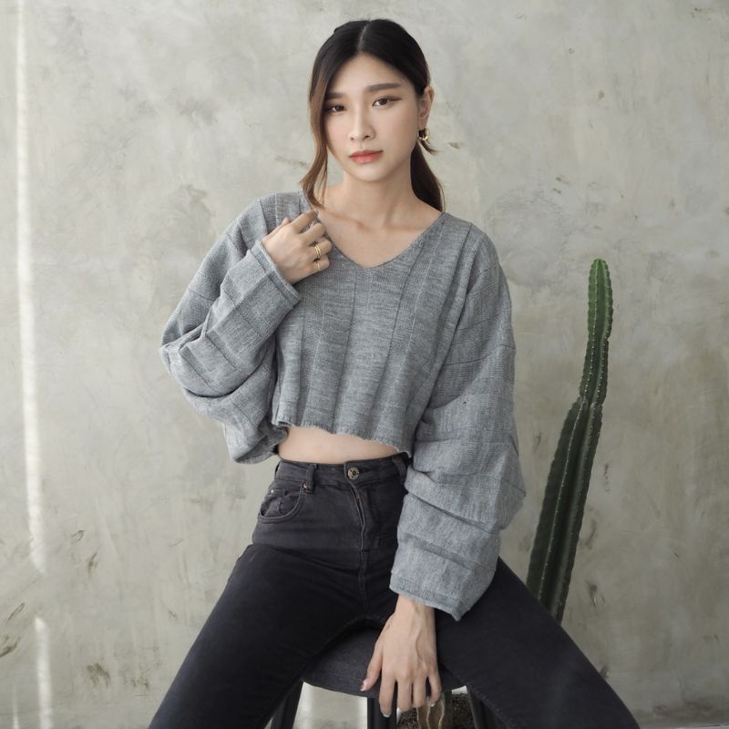 FX SHOP SADIE SWEATER PREMIUM / Crop Sweater Premium / Crop Sweater / Oversize Sweater / Sweater Wanita