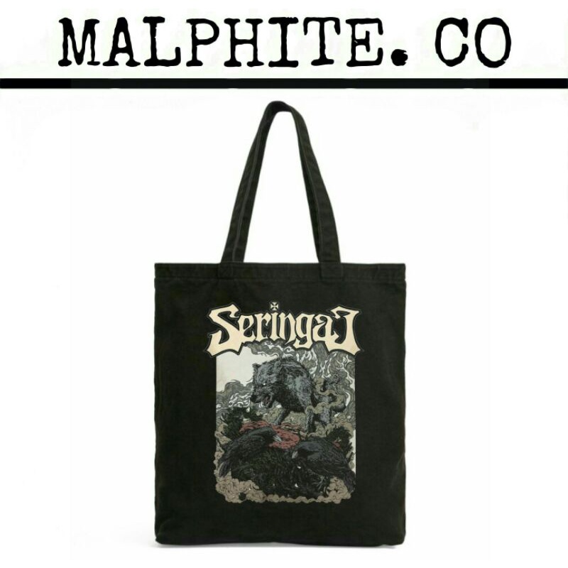Totebag Seringai Tote Bag Motif Logo Band Metal Merch Tas Jinjing Selempang Shoulder Hand Pria Wanit