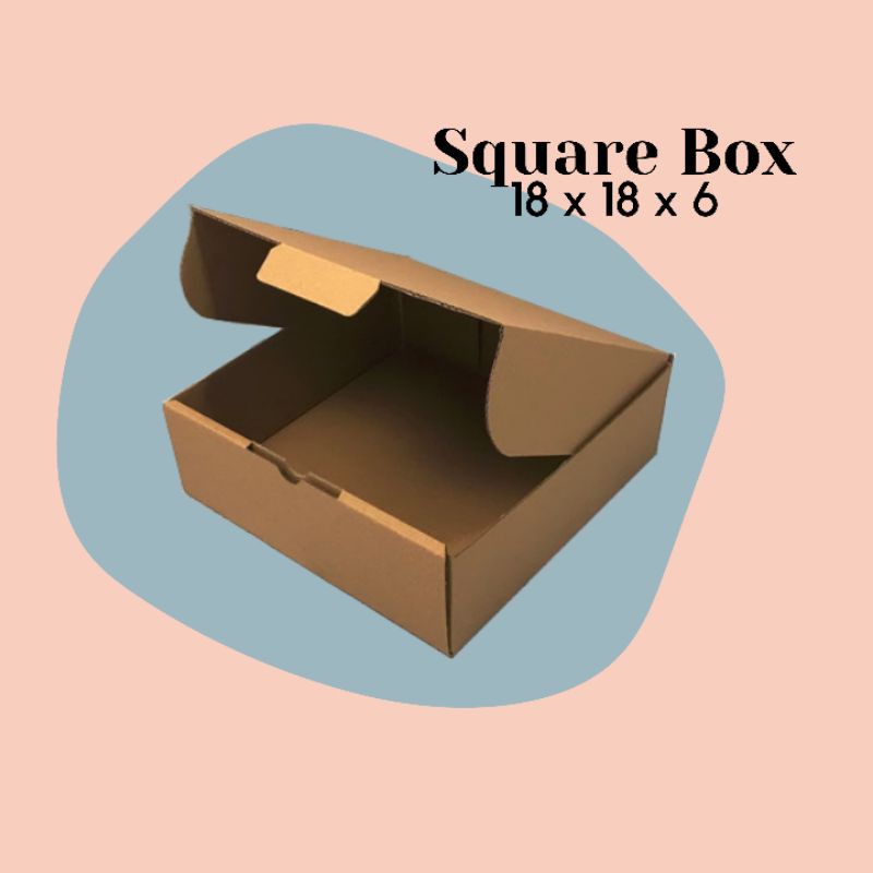 

SQUARE BOX // KARDUS DIE CUT KARTON COKLAT PACKAGING 18x18x6