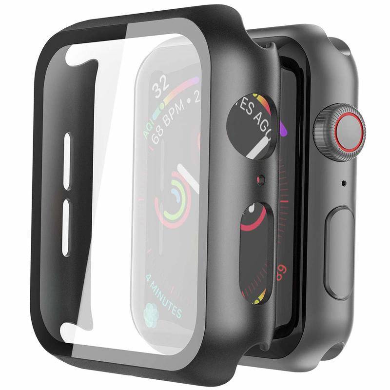 Cover For Apple Watch case 45mm 41mm 44mm 40mm 42mm 38mm Screen Protector Tempered Glass+cover bumper iwatch series 7 6 5 4 3 SE