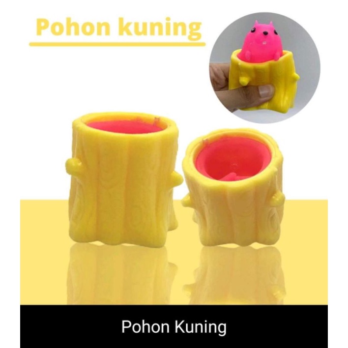 Mainan Pop It Squishy Tupai Pohon Karet Silikon / Tikus / Penghilang Stress