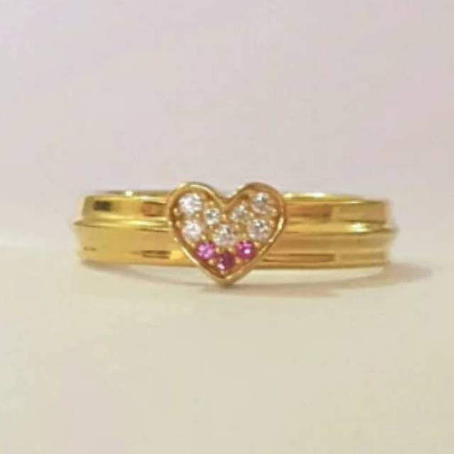 Cincin emas asli model love