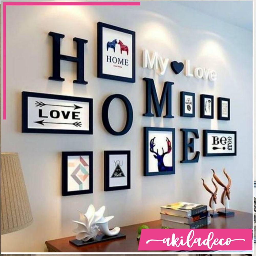 Hiasan dinding Aesthetic Huruf Kayu Home My ❤ Love Dekorasi Ruang Tamu wall decor estetik Pajangan Rumah