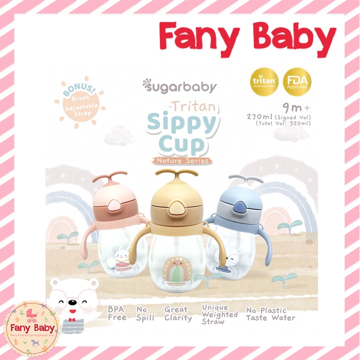 SUGAR BABY TRITTAN SIPPY CUP NATURE SERIES 9M+270ML [ TOTAL VOL:320ML ]