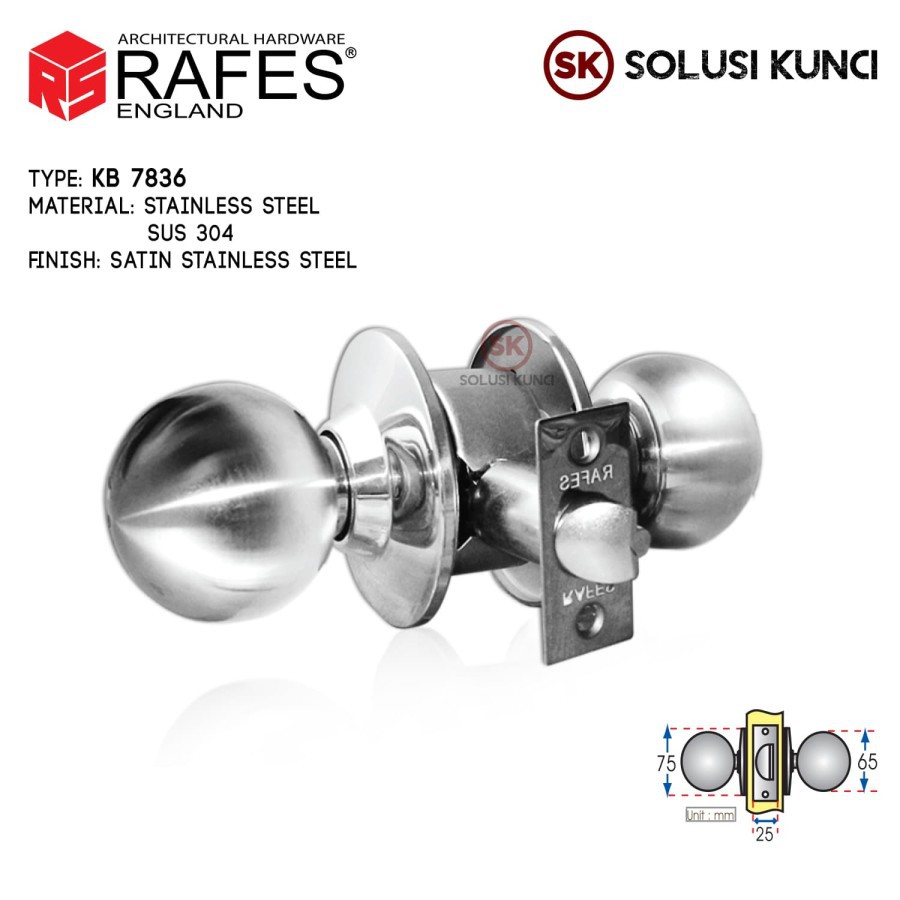 Kunci Bulat RAFES ENGLAND SUS 304 (KB 7836)