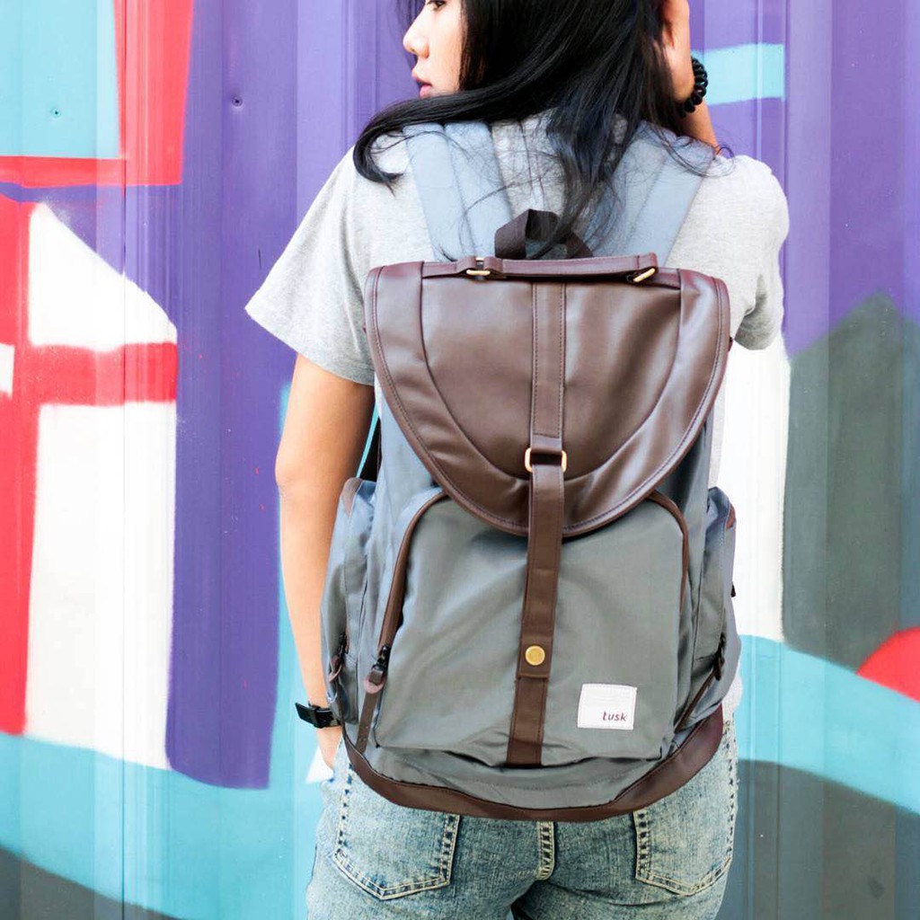 Tas Ransel Laptop Wanita Tuskbag Mozza Grey