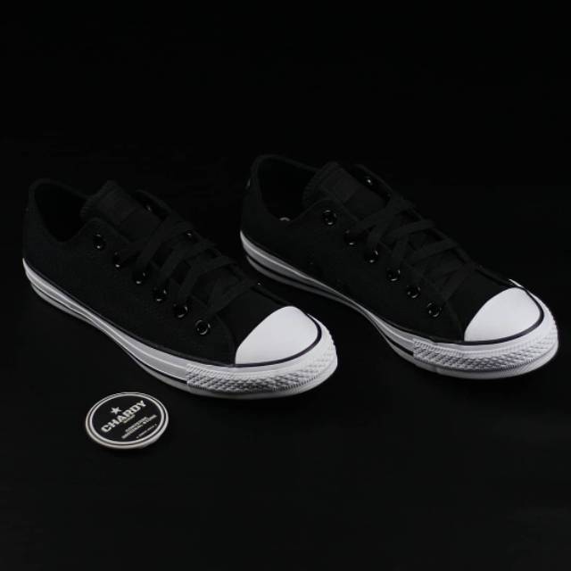 Sepatu Sneakers Pria CONVERSE CT AS Ox Twill-Textile Black White Original 166240C