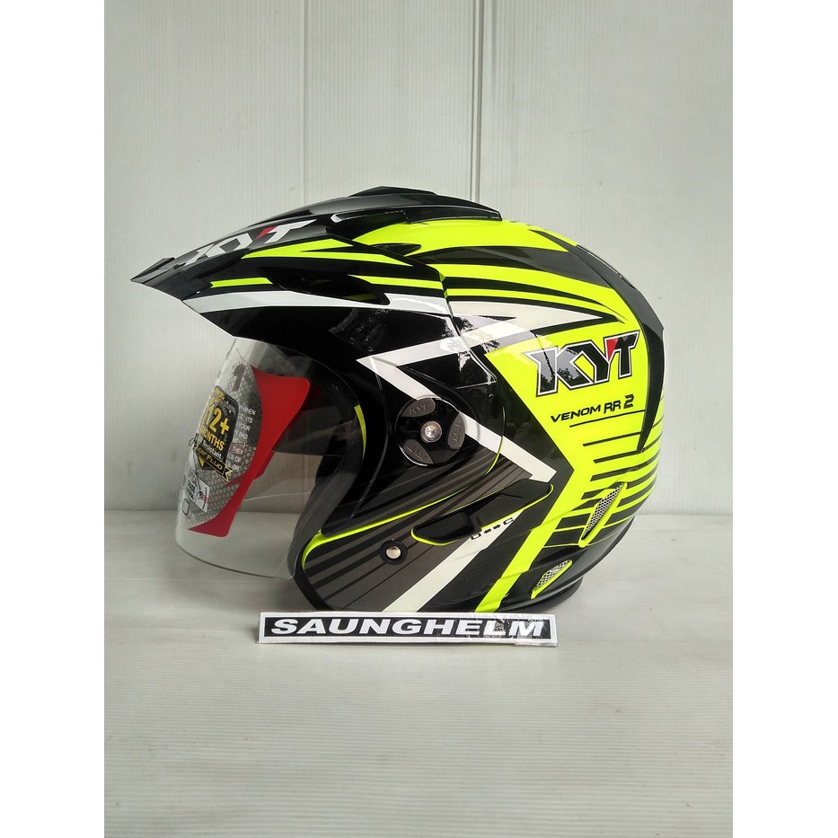 HELM KYT VENOM RR2 RADIATION SUPER FLUO # YELLOW FLUO/BLACK