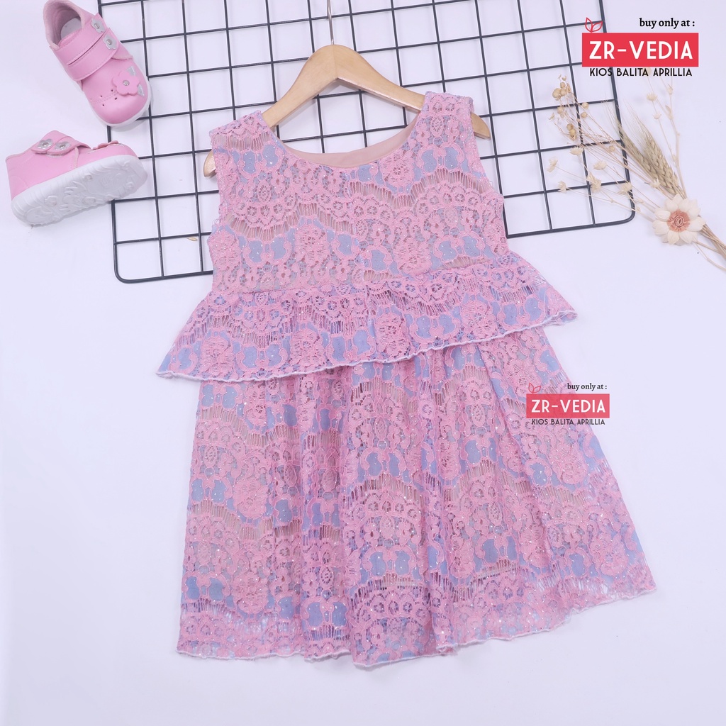 Dress Inara uk Bayi - 4 Tahun / Dres Brukat Kensi Anak Perempuan Baju Kondangan Gaun Pesta Premium