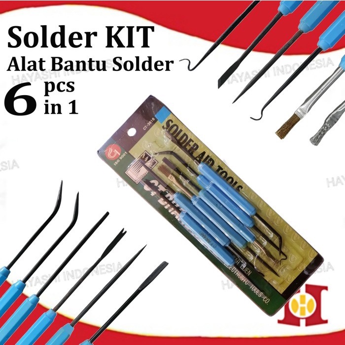 Alat Bantu Solder Soldering Assist Tool Set Kit Service Elektro 6 in 1