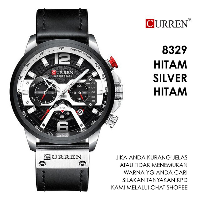 Jam Tangan Pria / Curren 8329 Date Chronograph aktif / Jam Tangan Kulit Curren Original