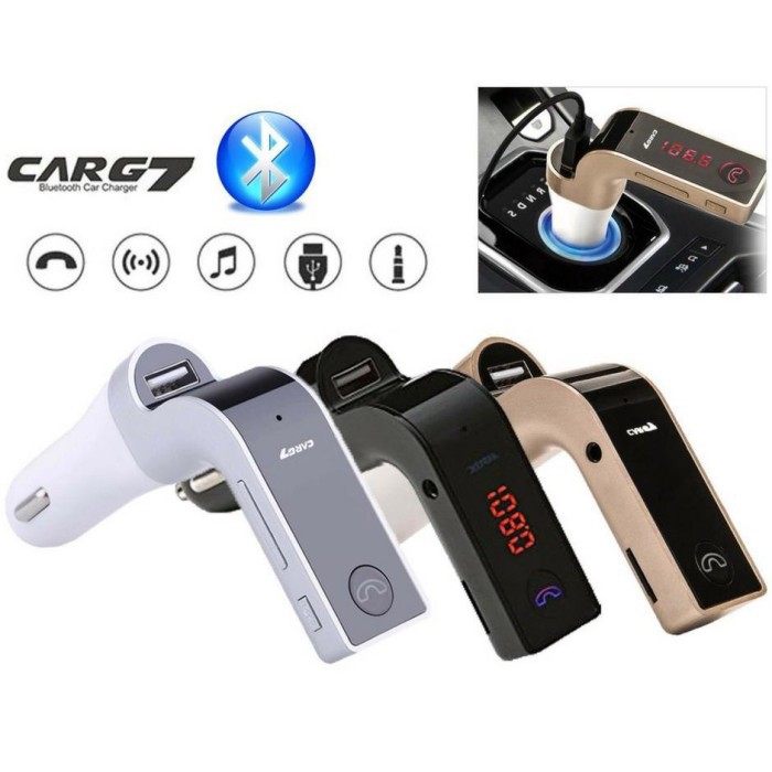 CARG7 FM MODULATOR + BLUETOOTH MP3 PLAYER MUSIC RADIO MOBIL