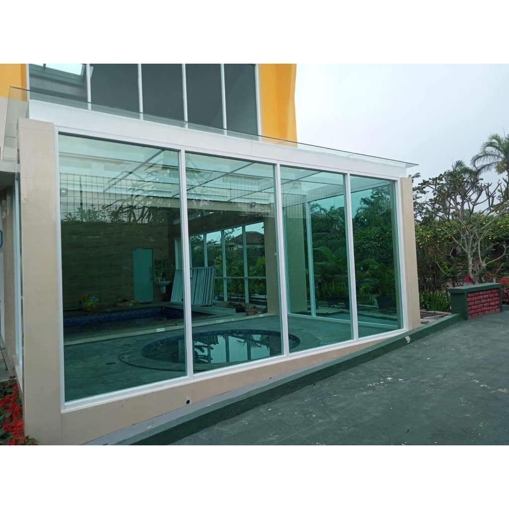 Jual Kaca jendela mati Panasap Green (GNFL) 12mm Tempered Asahimas