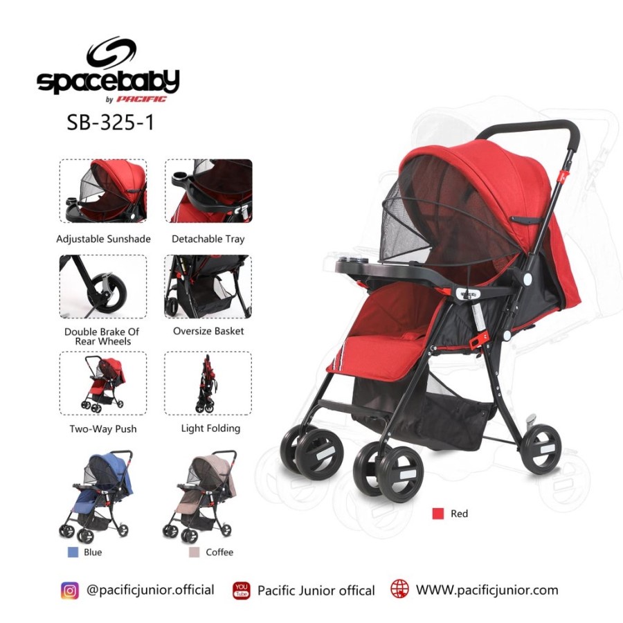 SPACEBABY Baby Stroller SB 329-1 SB 330-1 SB 325-1 SPACE BABY SB 329-1 SB 330-1  SB325-1 Baby Stroller Grande 268 Kereta Dorong Bayi PLIKO