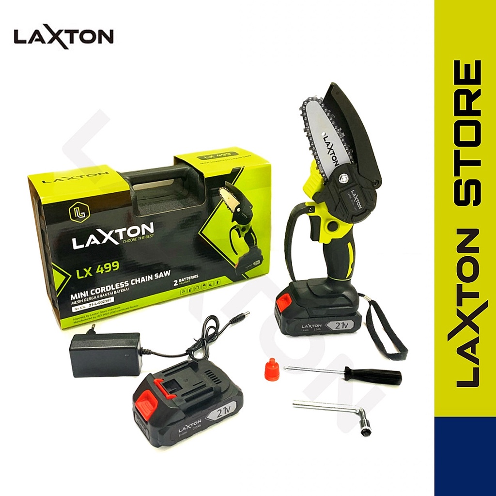 LAXTON LX499 Gergaji potong rantai baterai mini cordless chainsaw senso 4&quot;