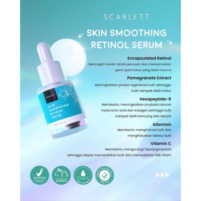 SCARLETT SERUM RETINOL DAN NIACINAMIDE - MENCERAHKAN MENGHILANGKAN JERAWAT DAN KERUTAN, FLEK HITAM - SCARLET WHITENING