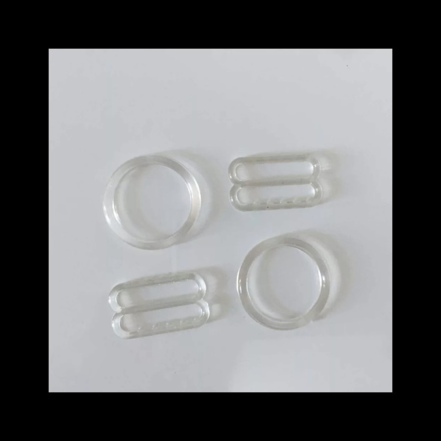 M2 Gesper Ring BH Bra Slider ukuran 12mm 1,2cm Transparant Plastik