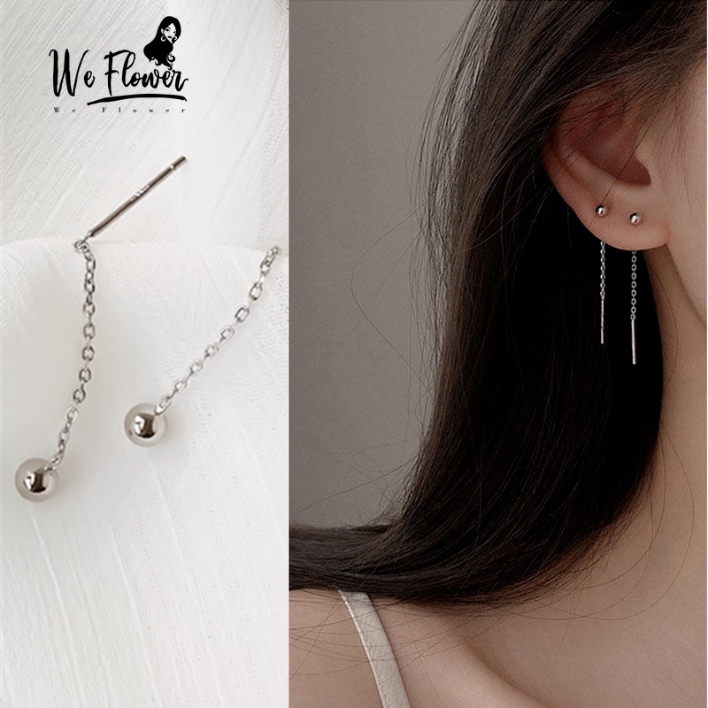 We Flower Anting Tusuk Gantung Sterling Silver 925 Desain Bunga Hias Manikmanikrumbai Untuk Wanita